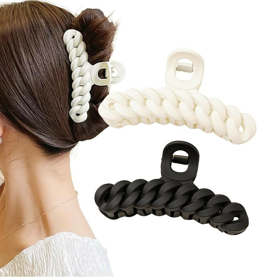 ヘアクリップ ヘアクロー ダッカール バンスクリップ 髪留め 髪飾り ロープ編み 11cm