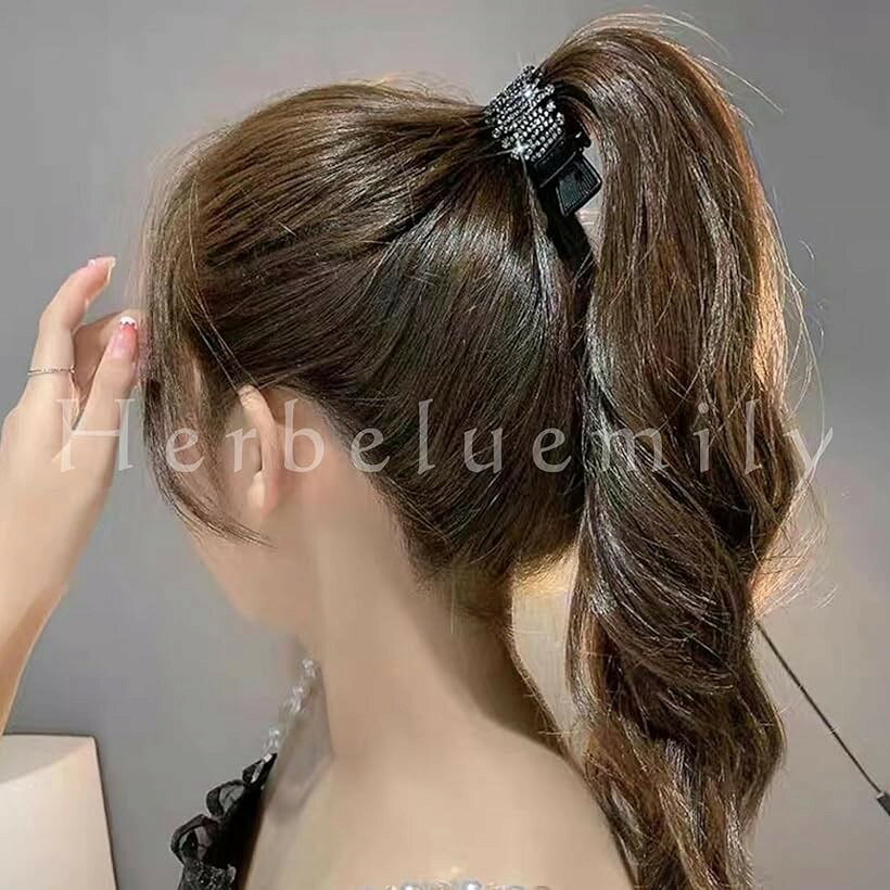 ヘアクロー クリップ ラインストーン ビジュー ポニーホルダー 髪留め 髪飾り フォ...