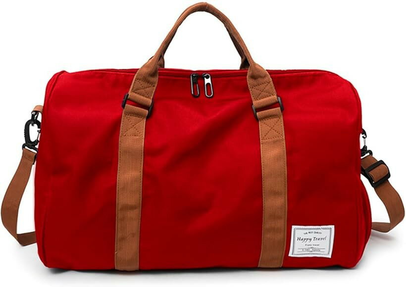 Boston Bags - ボストンバッグ 旅行バッグ スポーツバッグ 旅行カバン スポーツダッフルバッグ ジムバッグ 3WAY シューズ収納 大容量 乾湿分離 レッド (レッド)