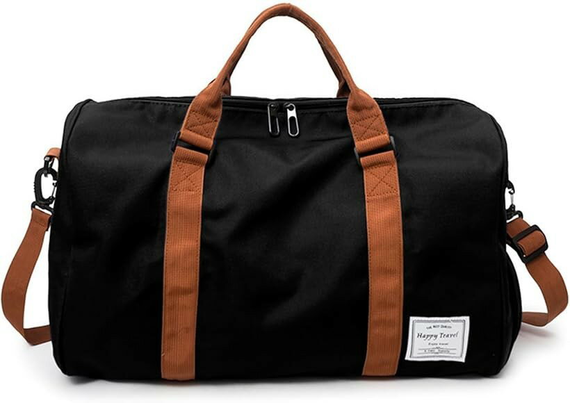 Boston Bags - ボストンバッグ 旅行バッグ スポーツバッグ 旅行カバン スポーツダッフルバッグ ジムバッグ 3WAY シューズ収納 機内持込 アウトドア 大容量 メンズ レディース ユニセックス 乾湿分離 ブラック (ブラック)