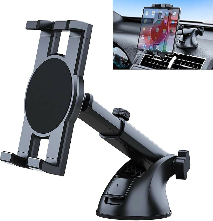 バリエーションコード : 2brigih026商品コード2bu3x5prl1商品名車 タブレットホルダー 吸盤式 スタンド iPad対応 車載 ホルダー 伸縮アーム 角度調整ブランドEast Leafカラーブラック「スマホからタブレットまで幅広く対応」 ホルダー部は115～245mmまで伸縮し、4.7～12.9インチのスマートフォン・タブレットに対応。iPad Pro、iPad Air、Androidタブレット、各種スマホをしっかり固定できます。「安定性と耐久性を両立」 アーム部は揺れにくく、しっかりとした作りでガタつきを抑制。運転中の振動でもデバイスがズレにくく、安定した操作性を実現します。「自由自在な角度＆位置調整」 伸縮式アーム（長さ115～165mm）と360°回転可能なボールジョイントで、ドライバーの視線や好みに合わせて角度・位置を自在に調整可能。上下180°の角度調整にも対応し、ナビ使用や動画視聴時も快適な視認性を確保します。「繰り返し使える強力吸盤」 ゲルパッド付き吸盤は汚れても水洗いで吸着力が復活。取り付け・取り外しも簡単で、車内の移動や別の車への付け替えも可能です。「仕様」 サイズ: ホルダー対応幅：115～245mm（4.7～12.9インチ対応） アーム長：115～165mm 吸盤直径：約70mm 取付方式：吸盤式（ゲルパッド付属） 材質：ABS樹脂、シリコンゴム カラー：ブラック※ 他ネットショップでも併売しているため、ご注文後に在庫切れとなる場合があります。予めご了承ください。※ 品薄または希少等の理由により、参考価格よりも高い価格で販売されている場合があります。ご注文の際には必ず販売価格をご確認ください。※ 沖縄県、離島または一部地域の場合、別途送料の負担をお願いする場合があります。予めご了承ください。※ お使いのモニタにより写真の色が実際の商品の色と異なる場合や、イメージに差異が生じることがあります。予めご了承ください。※ 商品の詳細（カラー・数量・サイズ 等）については、ページ内の商品説明をご確認のうえ、ご注文ください。※ モバイル版・スマホ版ページでは、お使いの端末によっては一部の情報が表示されないことがあります。すべての記載情報をご確認するには、PC版ページをご覧ください。