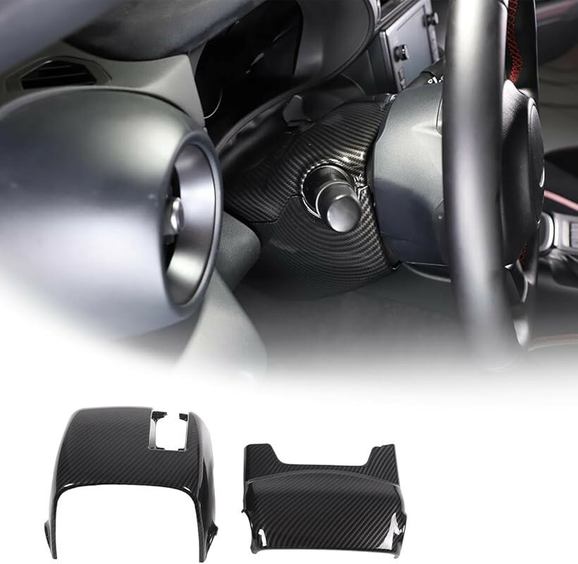 Handle Cover - トヨタ GR86 ZN8 スバル BRZ ZD8 2022 2023に対応 ハンドルカバー ステアリングホイールカバー インテリアパネル 保護カバー ステアリングパネル 内装パーツ カスタム アクセサリー ABS樹脂製 (カーボン柄)