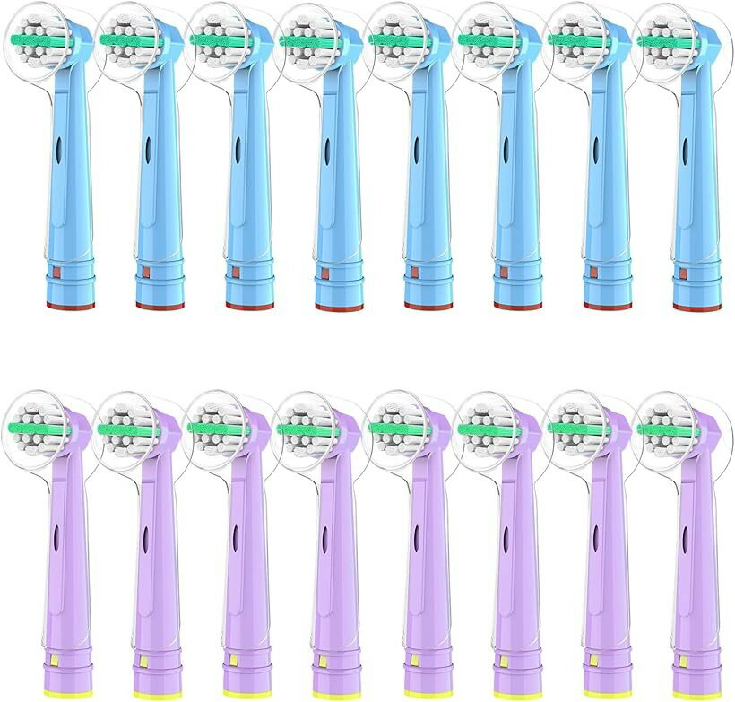 Other - 互換品ブラウン 互換品 オーラルB 対応 電動歯ブラシ 替えブラシ 子供用 EB10 すみずみクリーンキッズ 子ども (2色 16本(やわらかめ))