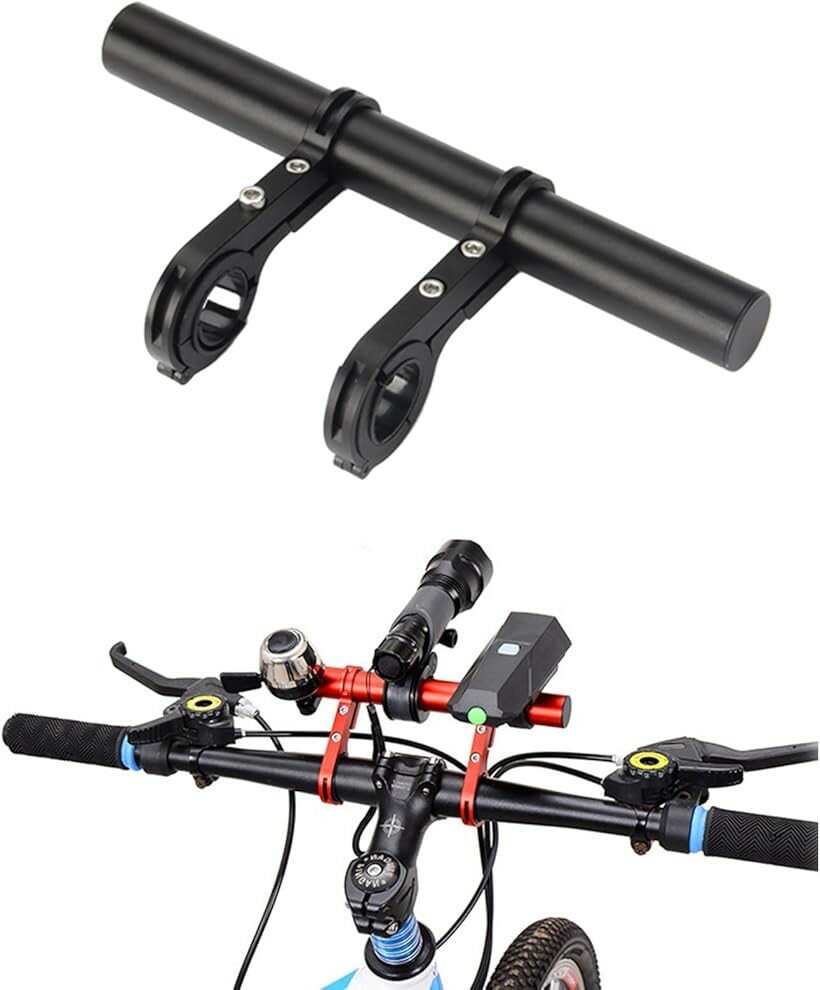 Other - エクステンションバー 200mm アルミ 自転車ブラケット ハンドル 延長 ブラック (ブラック)