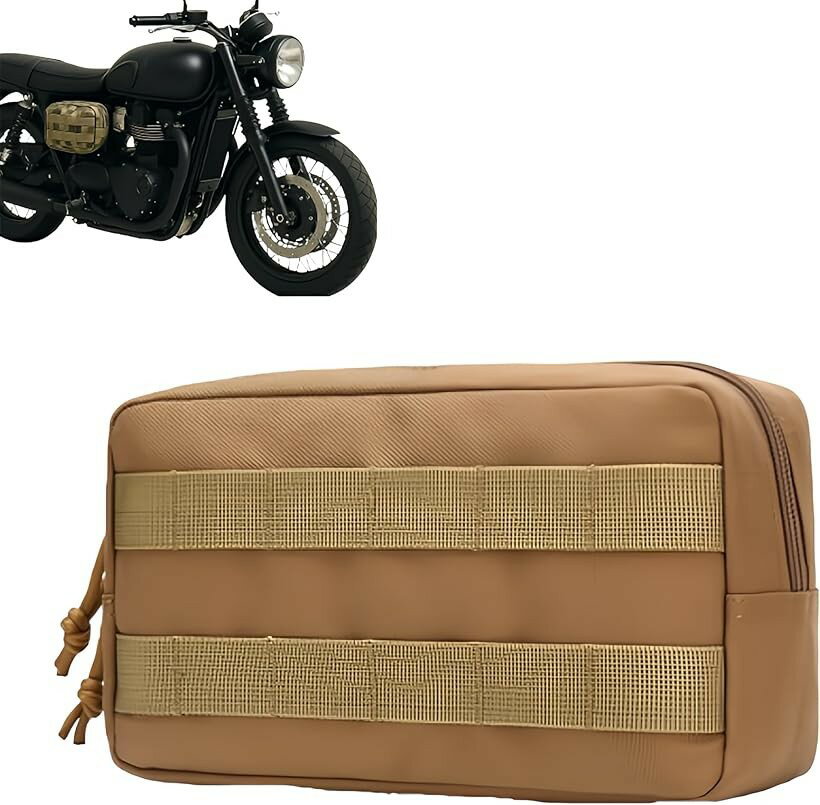 MOLLE バイクツールバッグ 防水仕様 大容量 多機能マルチポーチ サドルバッグ フレ...