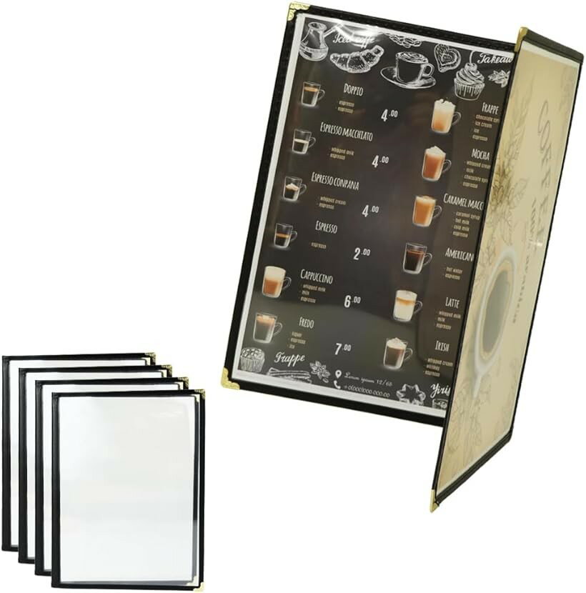 Other - A4メニューブック 5冊セット レストラン カフェ 商品カタログ 両面仕様 横入れ