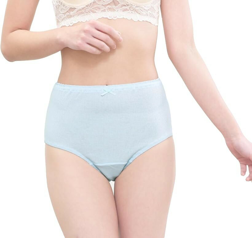 レディース 日本製 ショーツ パンツ 綿100 コットン リブ ゆったり 楽ちん 無地 リボン 深履き シンプル 透けショーツ 地味 上下着 シ..