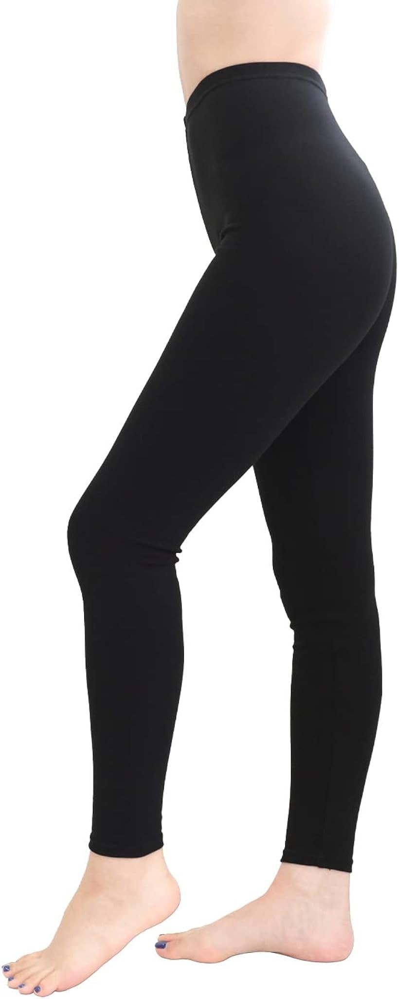 レギンス パンツ 綿混 コットン レディース 女性 スパッツ 日本製 伸縮性 ストレッチパンツ インナー下着 ゆったり お洒落 細め 引き締め (ブラック10分丈, M-L)