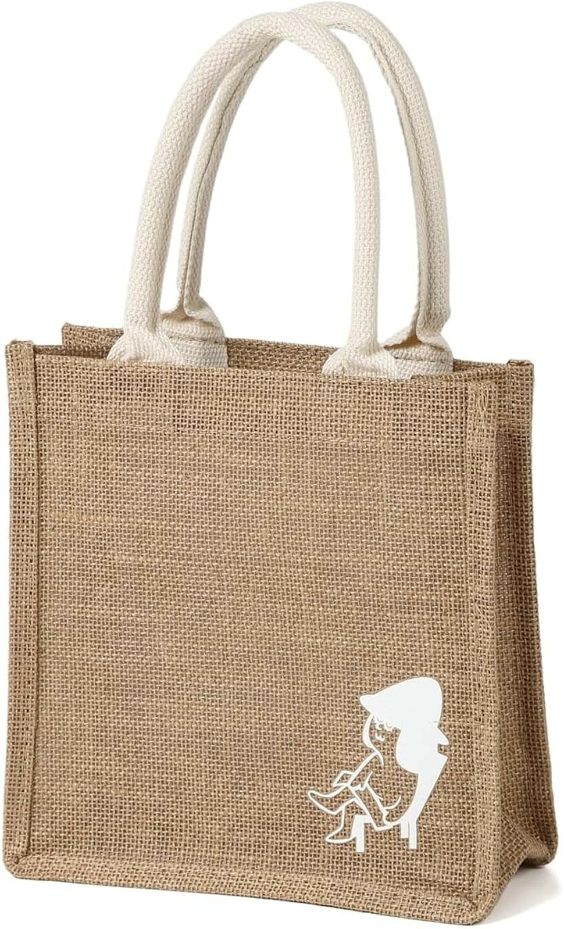 Handbag Type - ジュートバッグ トートバッグ メンズ レディース 麻 手提げ袋 エコバッグ M (M)