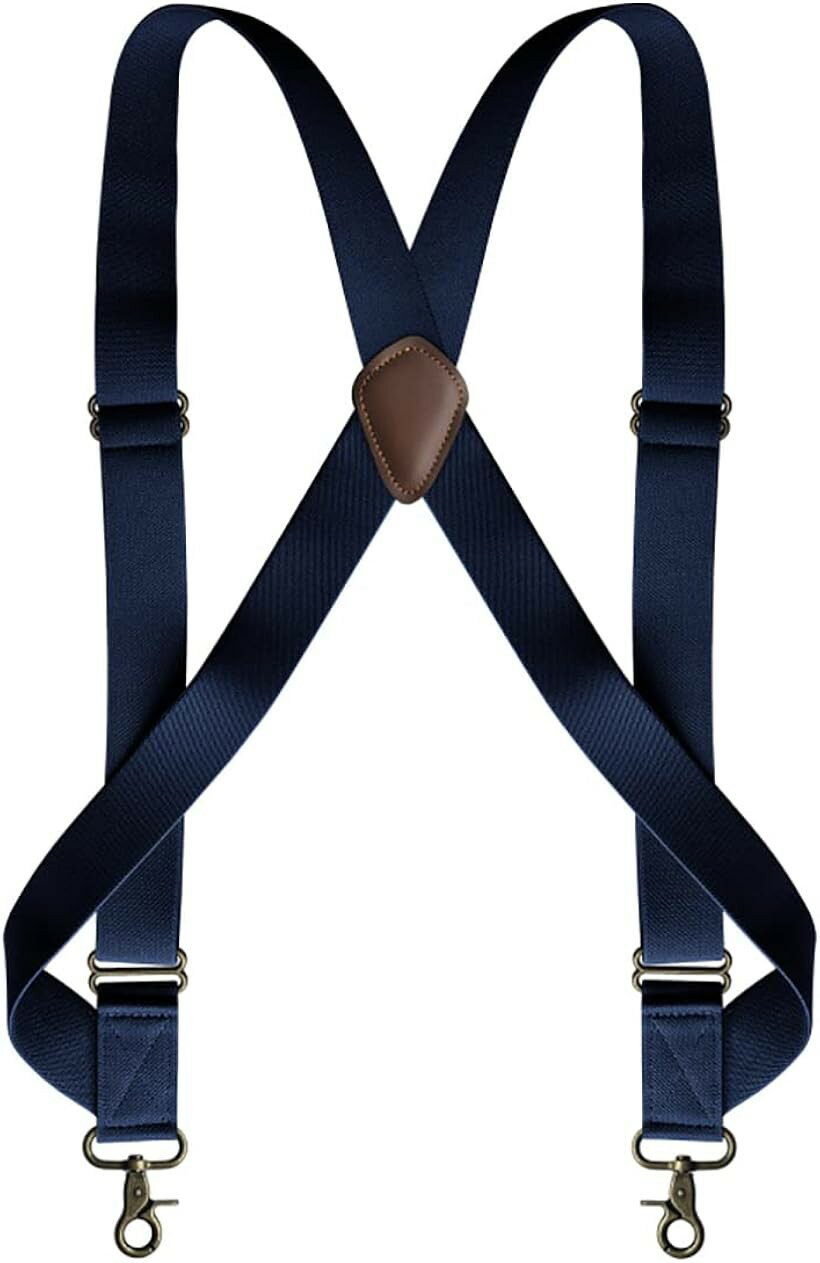 Suspenders - ラクエスト カラビナ 回転式 ホルスター型 サスペンダー 35mm ネイビー (ネイビー)