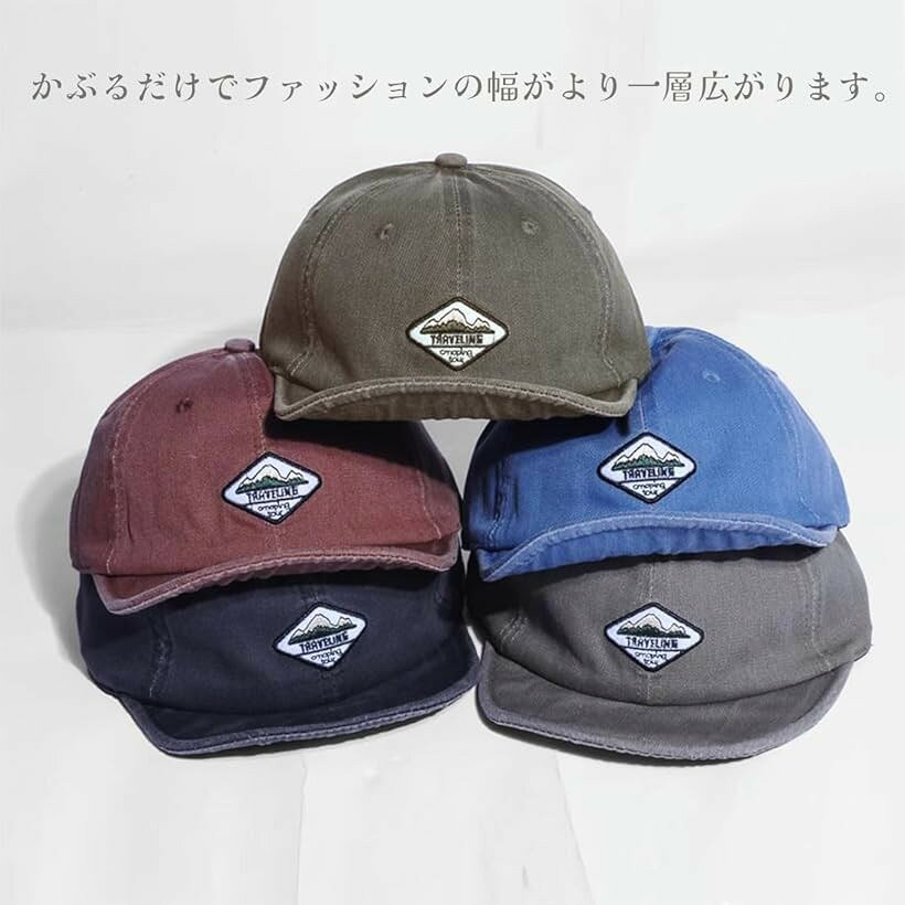エムラインストアの短つばキャップ メンズ アンパイアキャップ ウォッシュ加工 ショートブリム コットン つば短め (ブラック, 58.0 cm)｜アングル3