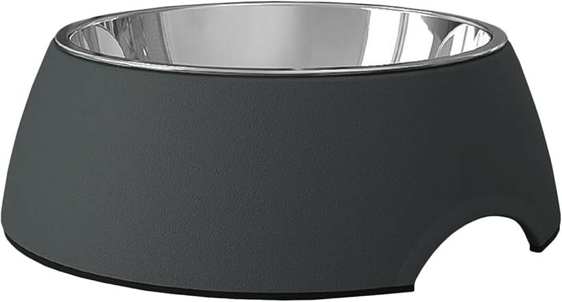 Other - フードボウル 犬 ステンレス 食器 メラミン えさ皿 水入れ 滑り止め 小型犬 猫 ペット 取り外し可能 餌入れ (ダークグレー, L)