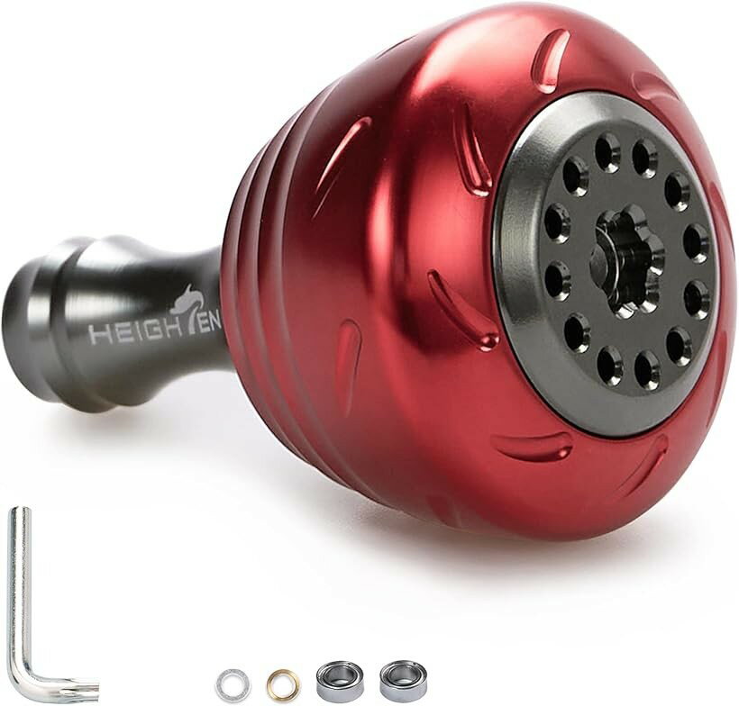 30mm リール ハンドル ノブ 4色 シマノ ダイワ 通用 Shimano Type Daiwa Drum Series レッド 196 (レッド)