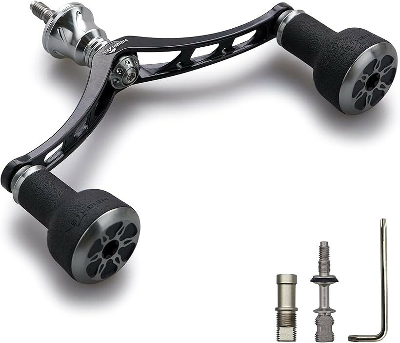 98mm リール ハンドル シマノ SHIMANO ダイワ DAIWA 通用 スピニングリール TPE Series (ブラック＆ガンメタル)