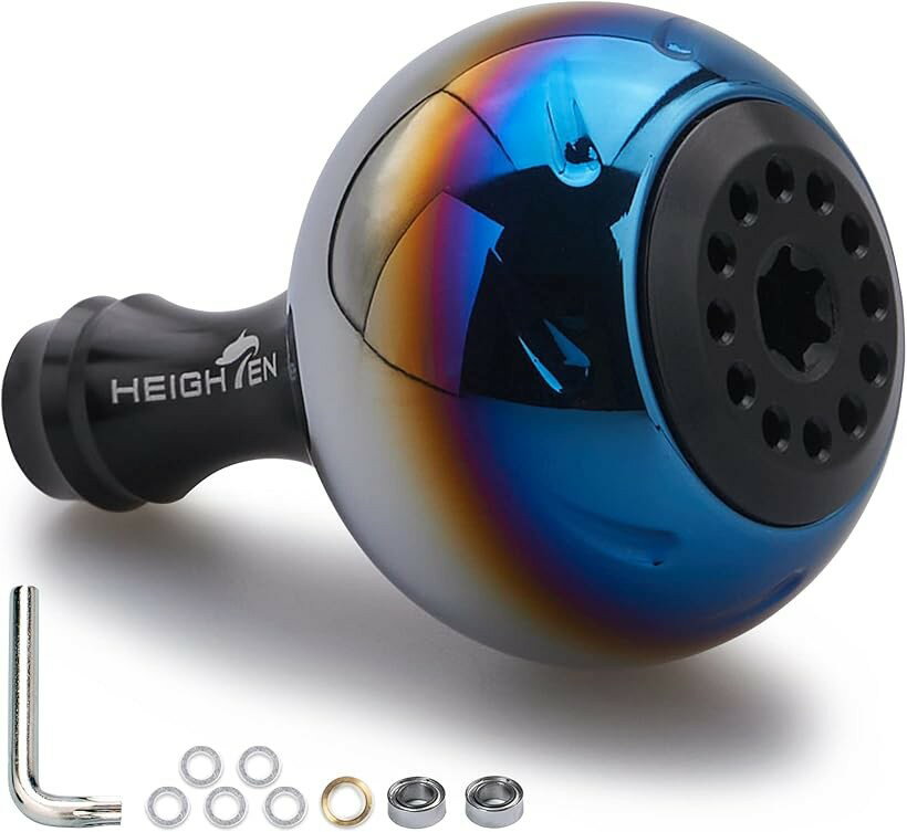 30mm リール ハンドル ノブ 14.5g シマノ ダイワ 通用 Shimano Type Daiwa S用 Aurora Series ブラック 349 (ブラック)