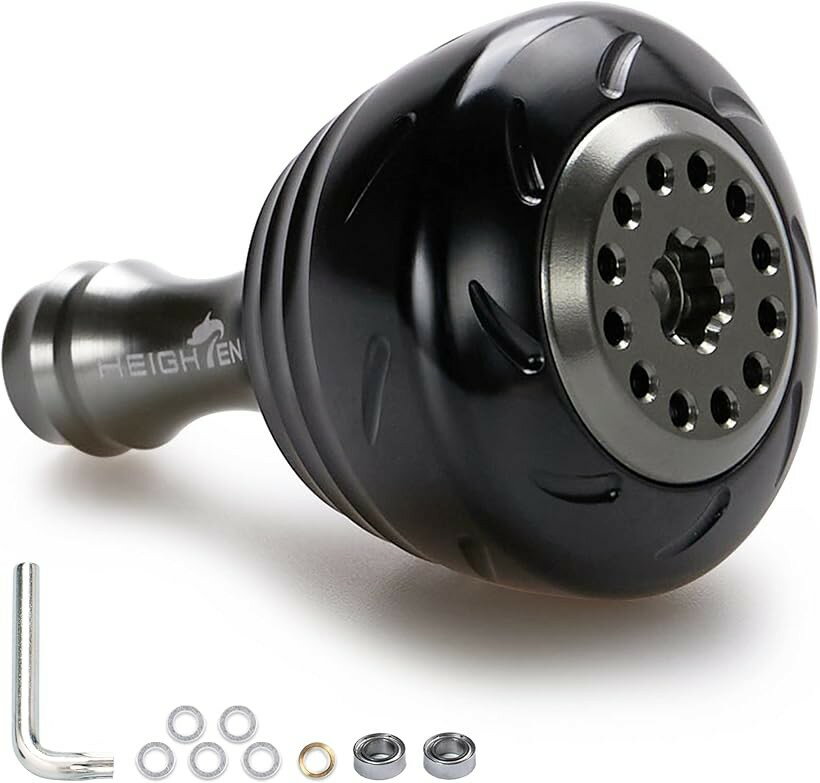 30mm リール ハンドル ノブ 4色 シマノ ダイワ 通用 Shimano Type Daiwa Drum Series ブラック 193 (ブラック, 30mm)