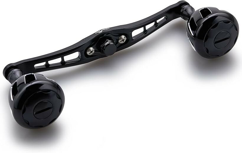 120mm リール ハンドル 32mmノブ搭載 シマノ ダイワ アブガルシア 通用 ベイトリール Wheel Series ブラック 553 (ブラック)
