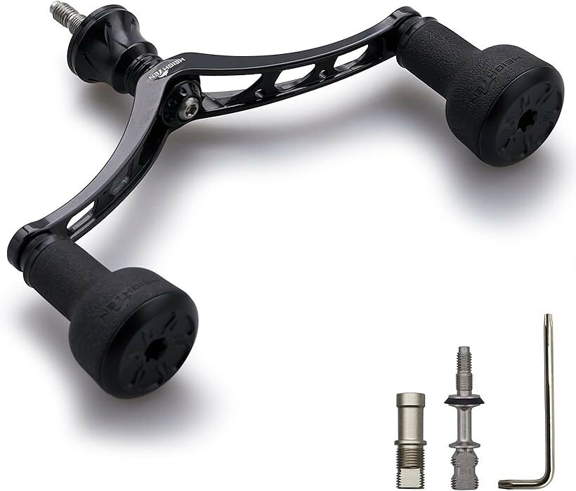 98mm リール ハンドル シマノ SHIMANO ダイワ DAIWA 通用 スピニングリール TPE Series (ブラック)