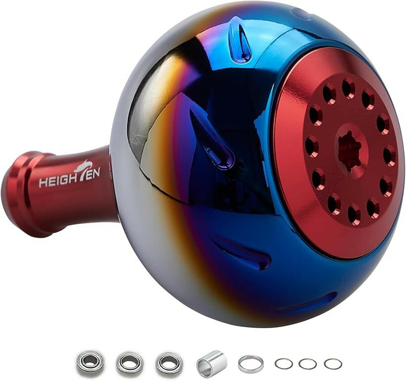 45mm パワー リール ハンドル ノブ 4色 シマノ Shimano Bタイプ ダイワ Daiwa Lサイズ 通用 Aurora Series レッド 725 (レッド)