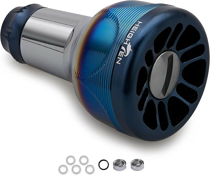 φ24.5mm リール ハンドル ノブ 10.5g シマノ ダイワ 通用 Shimano Type Daiwa 70航空アルミ製 Engine Series V2.0 - ダークブルー (V2.0 - ダークブルー, 直径24.5mm)