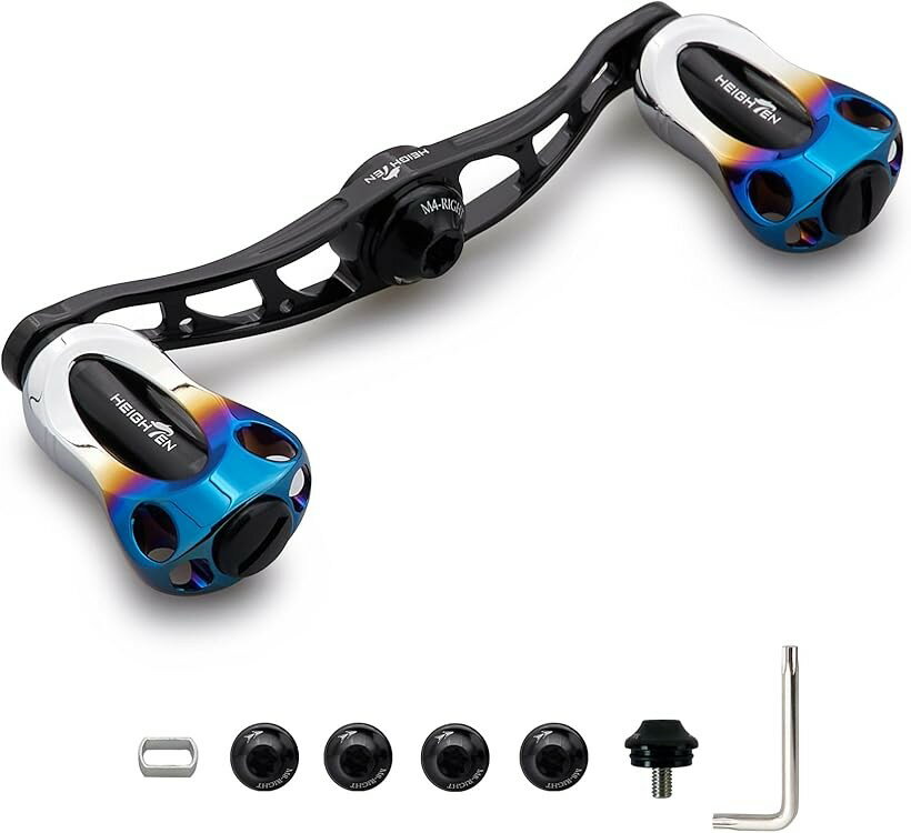 リール ハンドル 22mm ノブ搭載 シマノ SHIMANO ダイワ DAIWA アブ Abu 通用 ベイトリール Aurora Series 675 (90mm - ブラック)