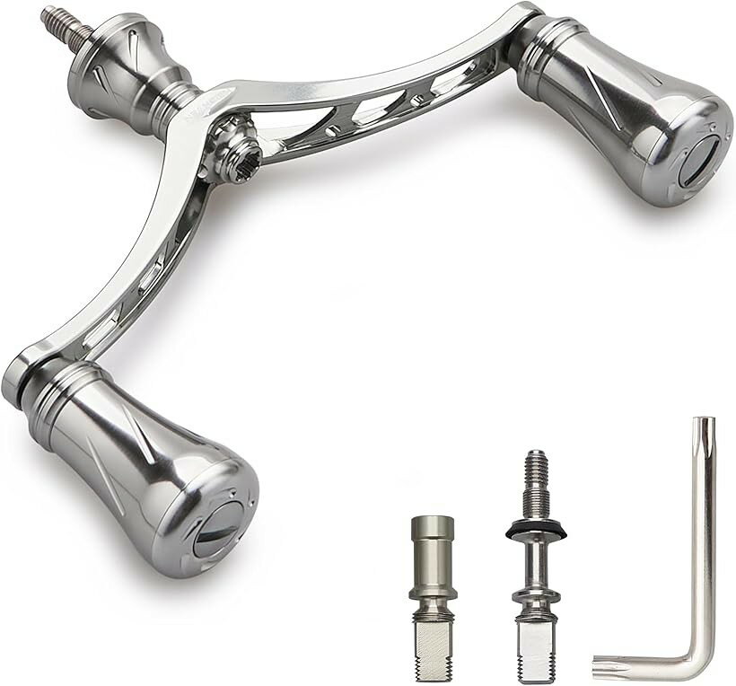 98mm リール ハンドル 19mm ノブ 搭載 シマノ ダイワ 通用 スピニングリール用 New Pillar Series - ガンメタル 939 (98mm - ガンメタル)