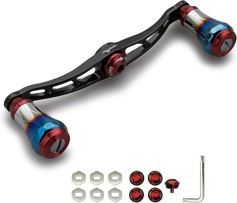 バリエーションコード : 2bufuyxlic商品コード2buyknrh9d商品名ベイト リール ハンドル シマノ shimano ダイワ daiwa アブガルシア abu 通用 ベイトリール 用 航空アルミ製 Aurora Series 0076ブランドHEIGHTENカラーV2.0 - 115mm - ブラック＆ワインレッド「特徴」新型Aurora V2.0 焼き色ハンドルノブ強度＆薄肉軽量化6.8g、新型90mm/105mmハンドル強度＆薄肉軽量化、全体的に強度確保前提で薄肉軽量に進化。。厳しい塩水霧試験＆海水試験通過。「適応機種」取付部4x7mm、5x8mmのシマノ(shimano) ダイワ(daiwa) アブガルシア(abu)のベイトリールに適用。「サイズ」ノブ直径20mm、ハンドル軸心距離90mm/105mm/115mm 「総重」30g/33g/36.5「素材」70シリーズ航空アルミ。「付属品タイプ1 - 90mm/105mmハンドル」ダイワ(daiwa) ナット2個、シマノ(shimano) ナット2個、ダイワ(daiwa) STEEZ ナット1個、転換スリーブ1個、レンチ1個。「付属品タイプ2 - 115mmハンドル」ダイワ(daiwa) ナット2個、シマノ(shimano)ナット2個、ダイワ(daiwa) STEEZ ナット1個、6角ワッシャー 6個(取付部4x7mm、5x8mm)、レンチ1個。※ 他ネットショップでも併売しているため、ご注文後に在庫切れとなる場合があります。予めご了承ください。※ 品薄または希少等の理由により、参考価格よりも高い価格で販売されている場合があります。ご注文の際には必ず販売価格をご確認ください。※ 沖縄県、離島または一部地域の場合、別途送料の負担をお願いする場合があります。予めご了承ください。※ お使いのモニタにより写真の色が実際の商品の色と異なる場合や、イメージに差異が生じることがあります。予めご了承ください。※ 商品の詳細（カラー・数量・サイズ 等）については、ページ内の商品説明をご確認のうえ、ご注文ください。※ モバイル版・スマホ版ページでは、お使いの端末によっては一部の情報が表示されないことがあります。すべての記載情報をご確認するには、PC版ページをご覧ください。