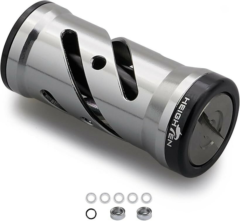 Boat Fishing - 16mm リール ハンドル ノブ シマノ ダイワ 通用 Shimano Type Daiwa S用 Vortex Series (ガンメタル＆ブラック, 16mm)