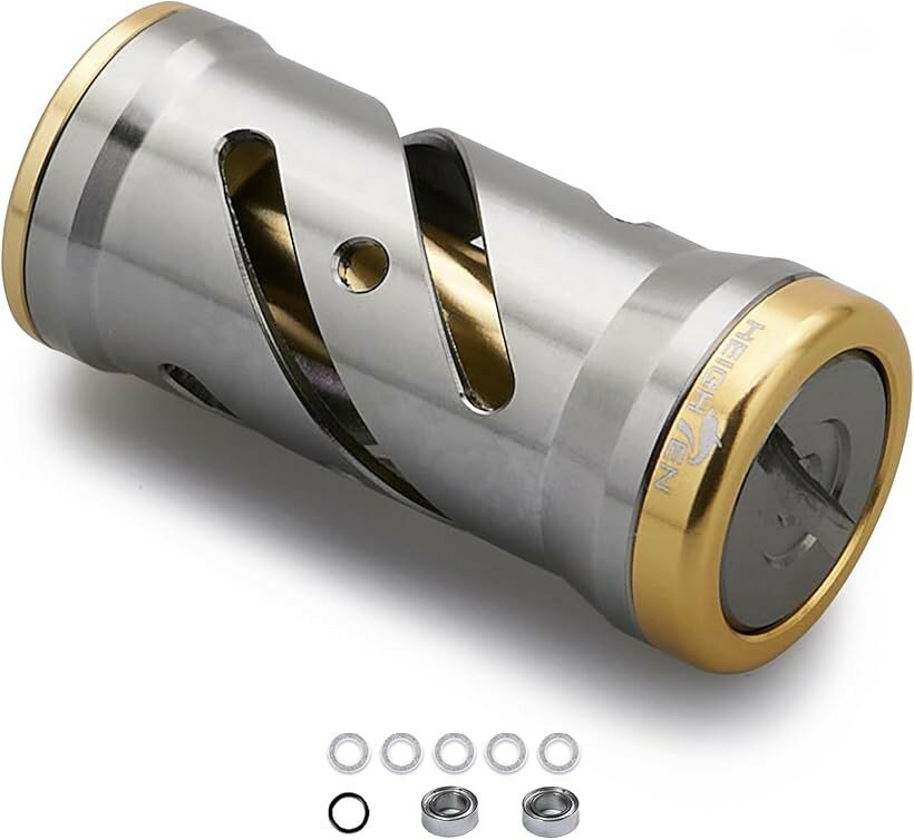 16mm リール ハンドル ノブ シマノ ダイワ 通用 Shimano Type Daiwa S用 Vortex Series ガンメタル＆ゴールド HT25307 (ガンメタル＆ゴールド, 16mm)