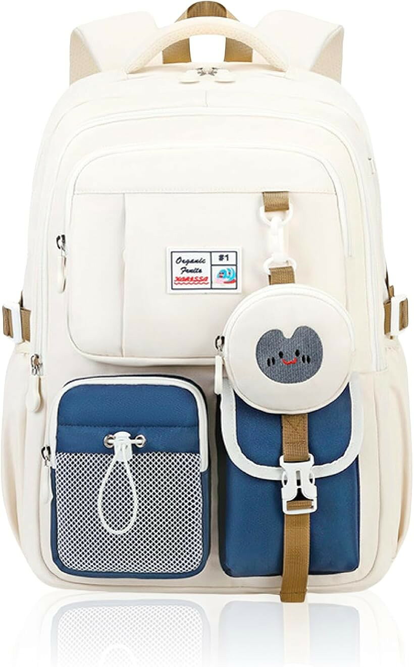 バリエーションコード : 2brvrj6oo3商品コード2brvrtkfiy商品名キッズリュック 女の子 小学生 中学生 大容量 A4対応 リュックサック 22L 撥水 マルチポケット 汚れ・シワが付きにくい クッション入り 肩ストラップ 通気性ブランドXieltoカラーホワイト/ブルーサイズ等ミディアム「見た目以上の大容量でスッキリ収納」 22Lの広々としたマチ設計で、A4サイズの教科書やノート、タブレットもまとめて入ります。充実のマルチポケット構造により、筆箱やスマホなどの小物も迷子にならず整理整頓が身に付きます。荷物が多い小学生や中学生の女の子に最適な、頼れるキッズリュックです。「肩や背中への負担を軽減する快適設計」 厚手のクッション入り肩ストラップと通気性に優れた背面パッドを採用。重い荷物を背負っても負担を分散し、長時間の通学やお出かけも疲れにくい仕様です。子供の成長を考えたやさしい背負い心地で、毎日快適に使用できる子ども用リュックサックです。「雨や汚れに強い撥水・高耐久素材」 表面は水滴を弾く撥水加工を施しており、急な雨でも安心。汚れやシワが付きにくい質感で、毎日アクティブに使う子供用バッグとして長く愛用いただけます。補強されたステッチやダブルファスナーなど、細部の耐久性にもこだわった高品質な仕上がりです。「どんなコーデにも合うおしゃれなデザイン」 通学から休日のお出かけまで幅広く使える、軽やかでスタイリッシュな6カラー展開。可愛い取り外し可能なポーチ付きで、自分好みにカスタマイズも楽しめます。シンプルな制服にも私服にも馴染みやすいデザインは、お洒落を楽しみたいお子様に喜ばれます。「細部まで使いやすさを追求したディテール」 開口部が大きく開くので出し入れがスムーズ。伸縮性のあるサイドポケットは水筒や折り畳み傘の収納に便利です。45cmx31cmx16cmの使いやすいサイズ感で、塾や習い事、部活動など、あらゆるシーンで子供の毎日をサポートする機能的なリュックです。※ 他ネットショップでも併売しているため、ご注文後に在庫切れとなる場合があります。予めご了承ください。※ 品薄または希少等の理由により、参考価格よりも高い価格で販売されている場合があります。ご注文の際には必ず販売価格をご確認ください。※ 沖縄県、離島または一部地域の場合、別途送料の負担をお願いする場合があります。予めご了承ください。※ お使いのモニタにより写真の色が実際の商品の色と異なる場合や、イメージに差異が生じることがあります。予めご了承ください。※ 商品の詳細（カラー・数量・サイズ 等）については、ページ内の商品説明をご確認のうえ、ご注文ください。※ モバイル版・スマホ版ページでは、お使いの端末によっては一部の情報が表示されないことがあります。すべての記載情報をご確認するには、PC版ページをご覧ください。