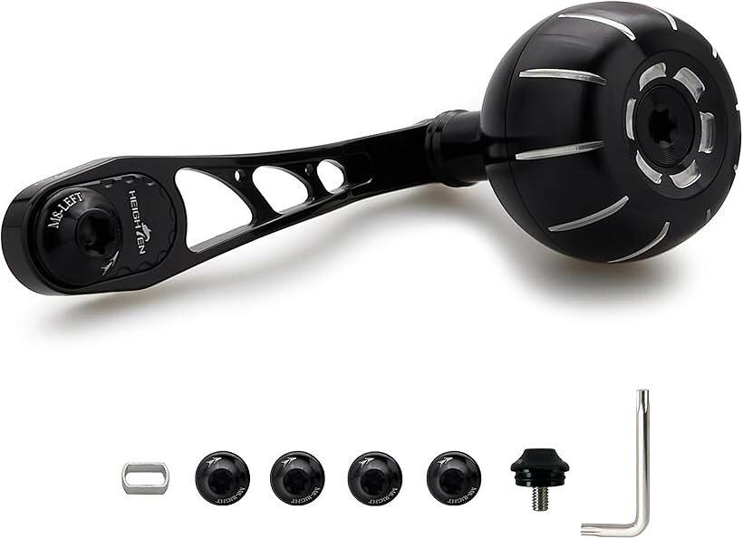 65/75mm ＆ 80/90mm リール ハンドル 38mm/42mm ハンドルノブ 搭載 シマノ SHIMANO ダイワ DAIWA アブ Abu ベイトリール 通用 Arch Gear (65/75mmハンドル＆38mmノブ搭載 -)