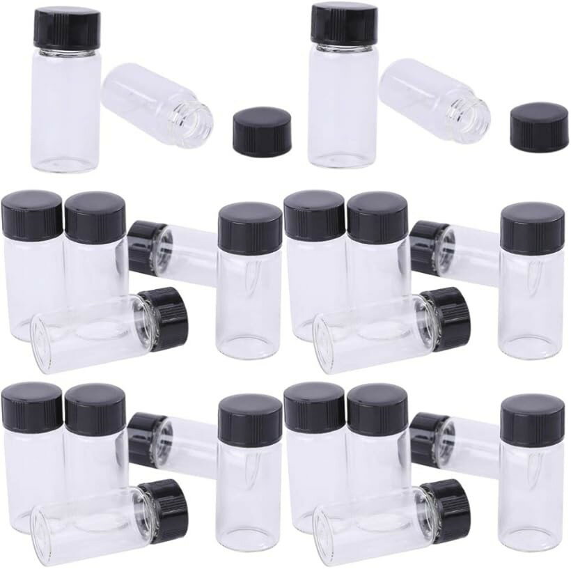 Refill, Atomizers - アロマオイル 5ml 50本 エッセンシャルオイル オイルボトル 瓶 ミニボトル 精油 ガラス瓶 小分けボトル 保存容器 クリア (クリア 5ml 50本)