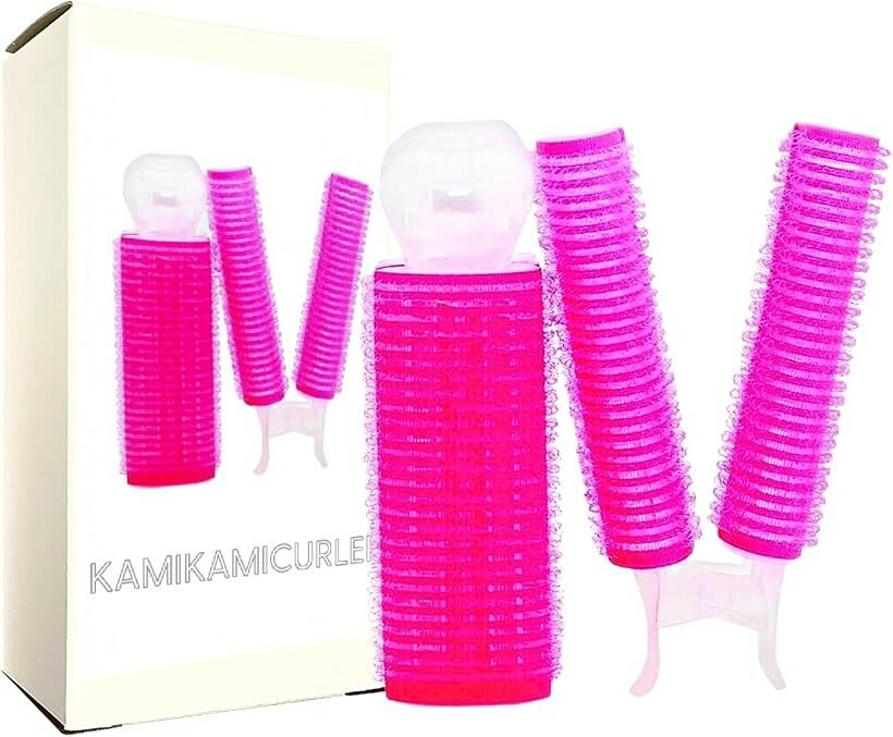 カミカミカーラー 手巻きカーラー 前髪 前髪カット 前髪カール 前髪クリップ マジックカーラー ストレートブラシ red大2 (BigRed2, 11cm x 4 cm)