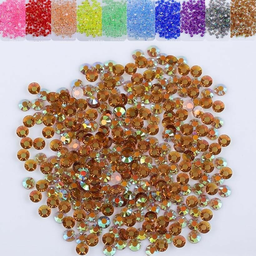 ラインストーン 1000粒 透明クリア うちわデコ (モカ, 2mm)