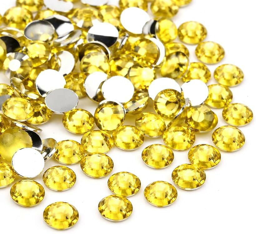 ラインストーン 高分子ストーン うちわデコ ネイルパーツ 樹脂 1000 (ライトイエロ...