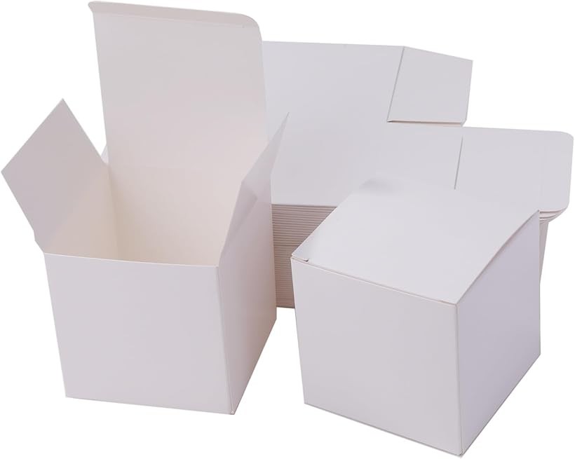 ミニ ギフトボックス 紙箱 小箱 ラッピング 白箱 50個 ホワイト 9x9x9cm (ホワイト...