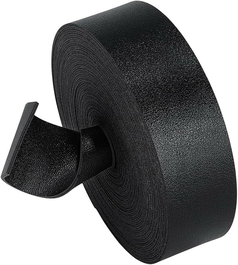 Leather Crafts - 5mx3cm 合成皮革 フェイクレザートリップ レザーテープ 合皮テープ DIYクラフトプロジェクト、ペットの首輪、リーシュ、ベルト、ジュエリー用 持ち手 革小物 (ブラック, 長さ約5m、幅30mm、厚さ1.6mm)