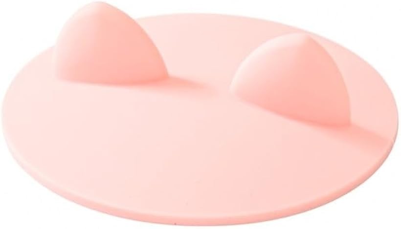 マグカップ 蓋 シリコン コップ カップ麺の蓋押さえ マグカップカバー 可愛い 耐冷 耐熱 水洗い (ねこみみ・ピンク)