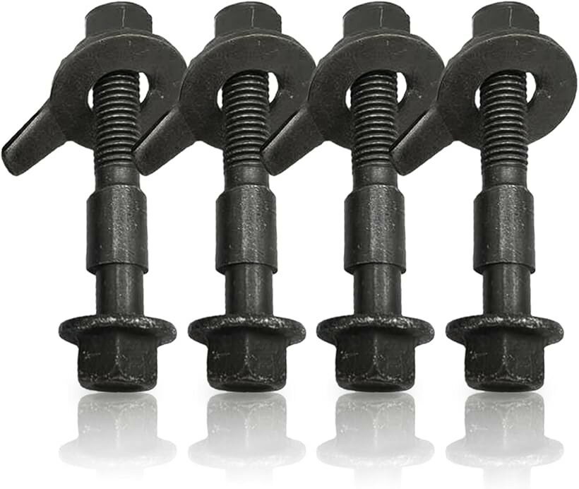 キャンバーボルト 調整 調整式 12mm M12 超硬 車 汎用 4本 セ ット (ダークグリーン)