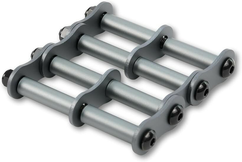 互換性 連結カスタムチェーン アルミ 腰道具用 金具一式 ベルトループ金具対応 腰袋 工具差し 軽量 アルマイト 六角穴ねじ 長さ調整可能 汎用設計 公的機関強度試験済 (ストーングレー, 3連チェーン)
