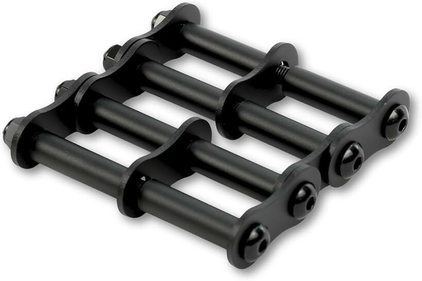 互換性 連結カスタムチェーン アルミ 腰道具用 金具一式 ベルトループ金具対応 腰袋 工具差し 軽量 アルマイト 六角穴ねじ 長さ調整可能 汎用設計 公的機関強度試験済 (オニキスブラック, 3連チェーン)