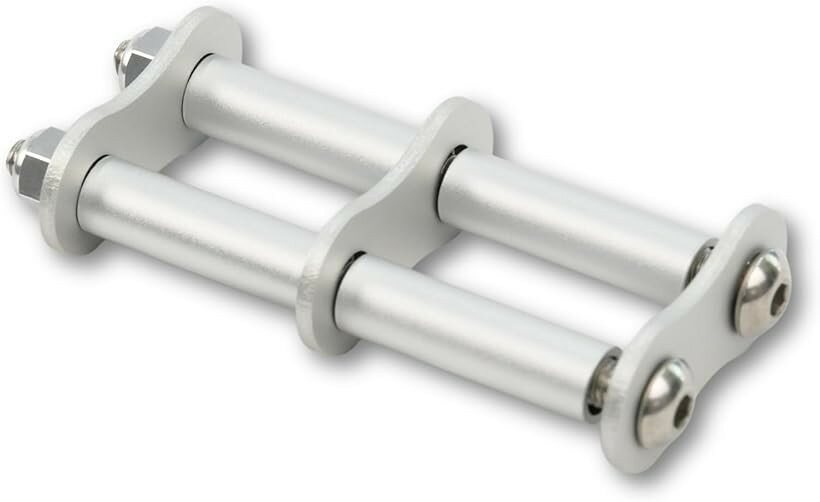 互換性 連結カスタムチェーン アルミ 腰道具用 金具一式 ベルトループ金具対応 腰袋 工具差し 軽量 アルマイト 六角穴ねじ 長さ調整可能 汎用設計 公的機関強度試験済 (シルバーホワイト, 1連チェーン)