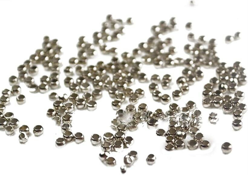 つぶし玉 サンキャッチャー アクセサリー パーツ かしめ玉 カシメ φ2mm 1000個 銀 (銀, 2mm1000個)