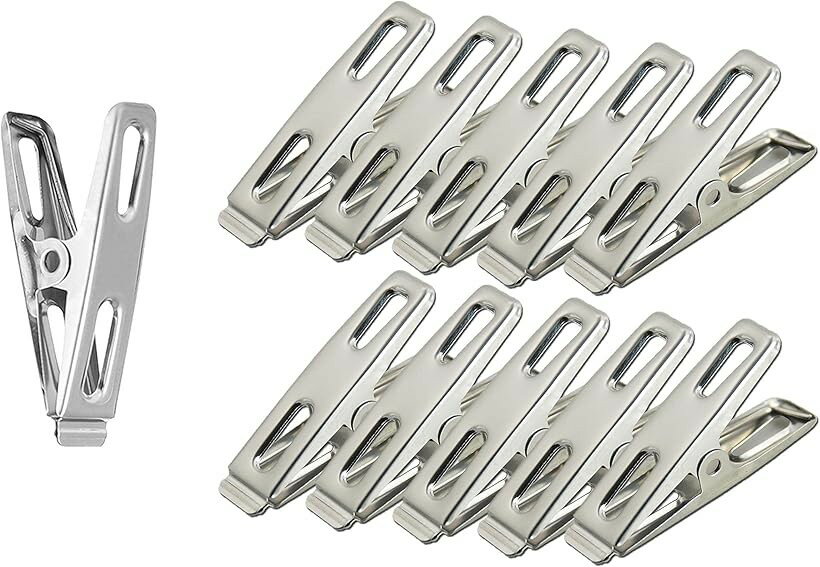 Clothespins - ステンレスクリップ 洗濯ばさみ ピンチ 洗濯バサミ 洗濯用品 (2番A型(4.5cm), 20個)