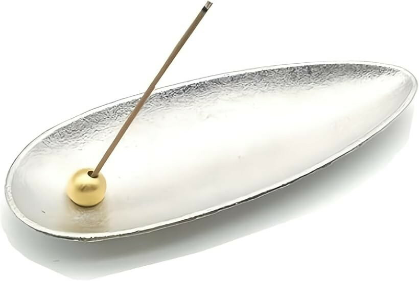 incense Burners - お香立 お線香立 線香立て 香皿 仏壇用皿 癒やし香炉 ジム ヨガ (シルバー, ミニ)