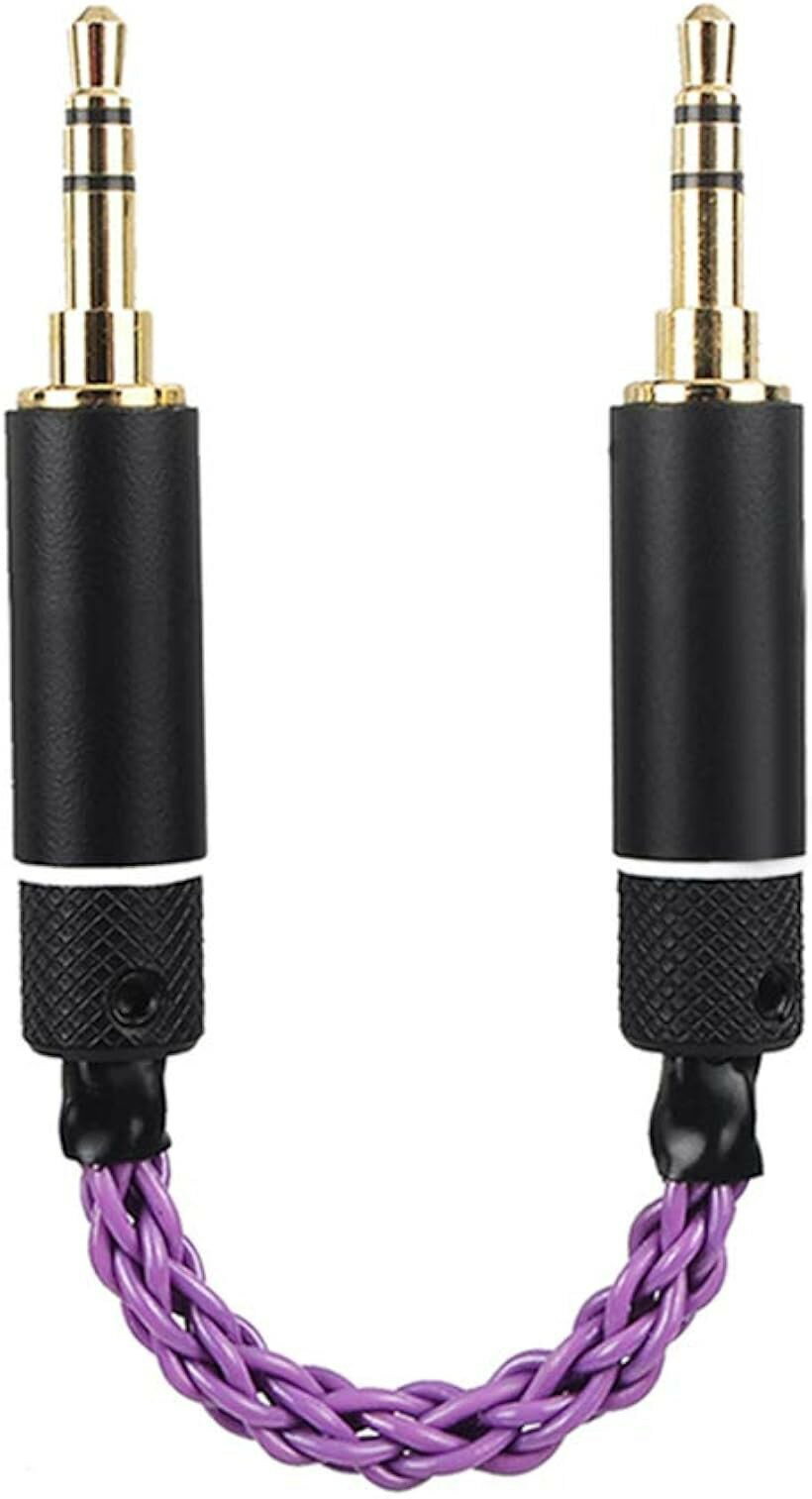 ak8zgg33 オーディオケーブル ステレオケーブル 3.5mm 3極 ＞3.5mm オス-オス 8芯 10cm 銀メッキ単結晶銅 (3.5mm ＞ 3.5mm)