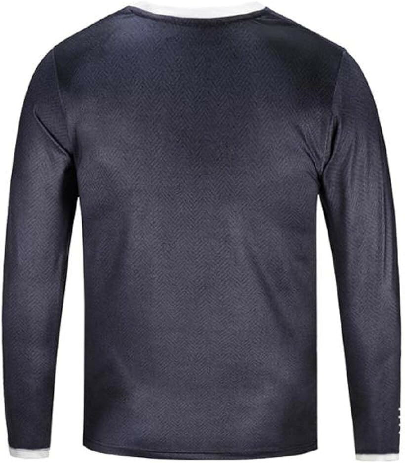 エムラインストアの思わず吹き出す 爆笑 3Dプリント おもしろ 長袖 Tシャツ フェイク デザイン だまし絵 コスプレ パーティ 変装 コスチューム 仮装 ハロウィン (長袖スーツ, L（日本サイズM))｜アングル3