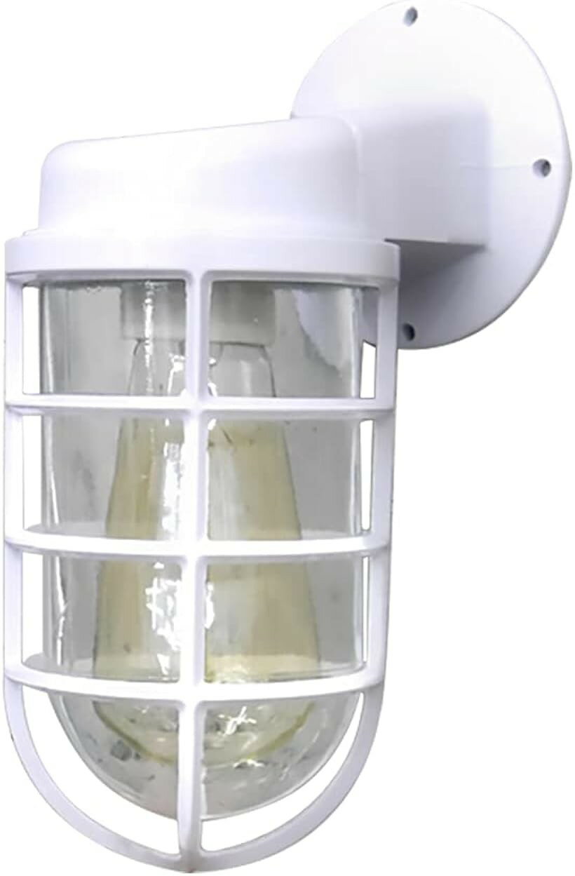 互換品KY LEE ブラケットライト マリン風ランプ 照明器具 船舶 電球なし 間接照明 玄関照明 店舗照明 壁付け照明 インテリア照明 防雨型 白 (WAL-0400)