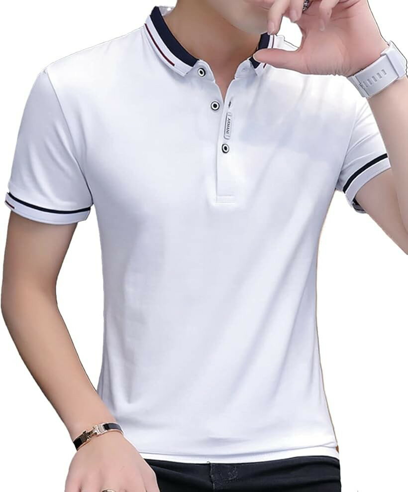ポロシャツ メンズ 半袖 夏 polo shirt 半袖シャツ カジュアル 夏服 大人 tシャツメンズ トップス すっきり カットソー シルエット ボ..