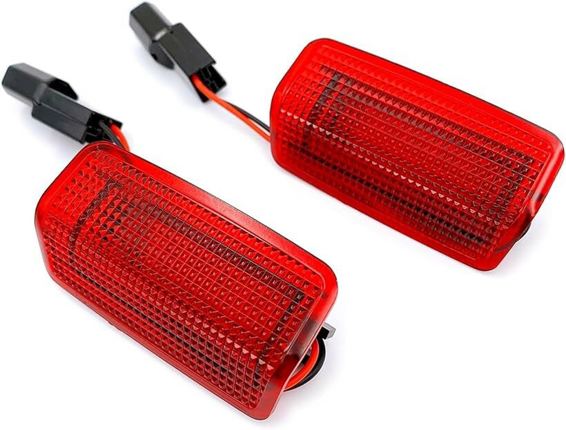 互換品 LED カーテシライト 赤 レッド レンズ 交換 ドア 汎用 2個セット (レッド, 2個セット)